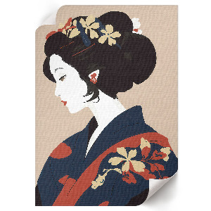 Vintage poszter japán nőről
