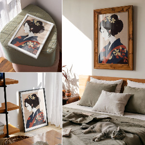 Vintage poszter Japonská žena