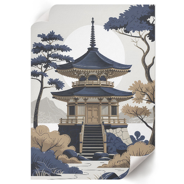 Retro poszter Japonský chrám