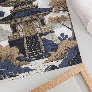 Retro poszter Japonský chrám