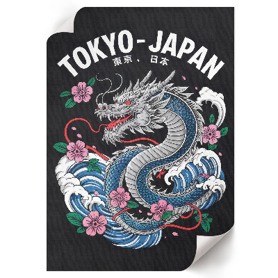 Vintage poszter Japonský drak