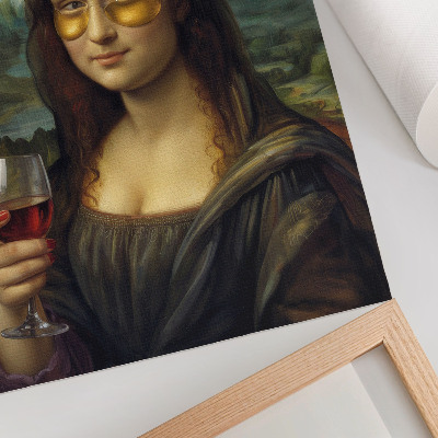 Retro poszter Mona Lisa s vínem