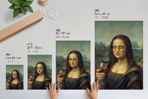 Retro poszter Mona Lisa s vínem