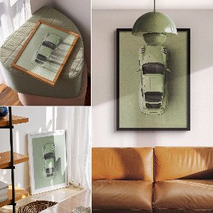 Vintage poszter Zelené auto