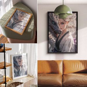 Retro poszter Žena a drak