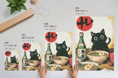 Retro poszter Kotě a ramen