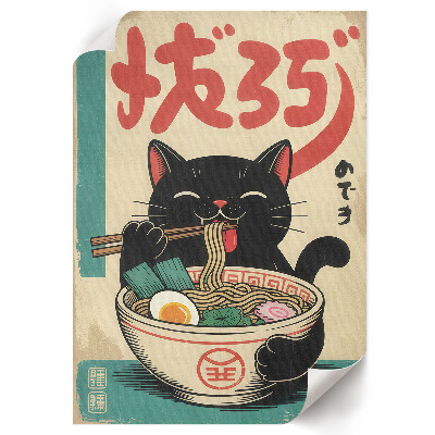 Retro plakát Ramen a kočka