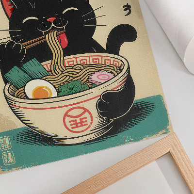 Retro plakát Ramen a kočka