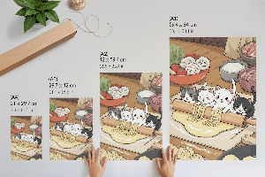 Poszter kép Kočky v kuchyni