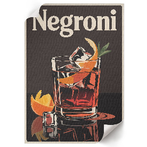 Retro poszter a Negroni koktélról