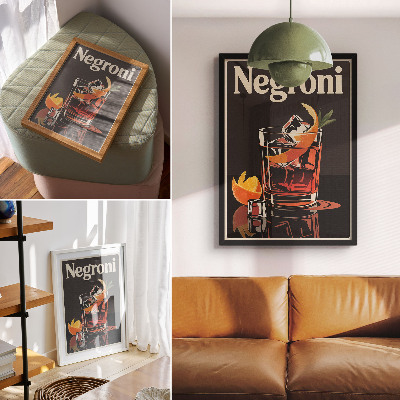 Retro poszter Negroni nápoj