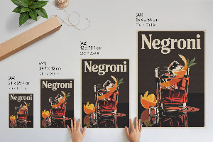 Retro poszter Negroni nápoj