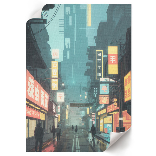 Retro poszter Městské neonové nápisy