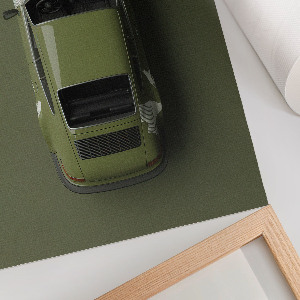 Vintage poszter Auto v zelené barvě