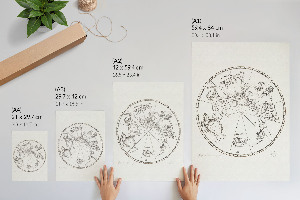 Vintage poszter Jižní polokoule zeměkoule