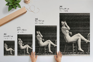 Retro poszter Žena sedící nahá