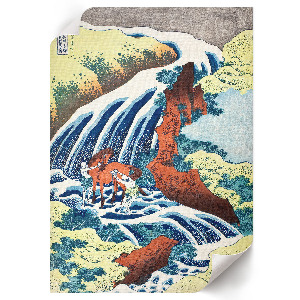 Retro plakát „Yoshitsune” vízesésekkel