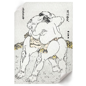 Retro plakát: sumo birkózók motívummal
