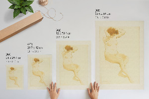 Retro plakát Žena si upravuje vlasy