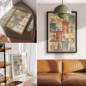 Vintage poszter Osm stínových postav