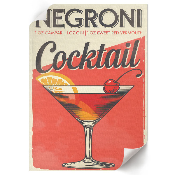 Retro poszter Koktejl Negroni