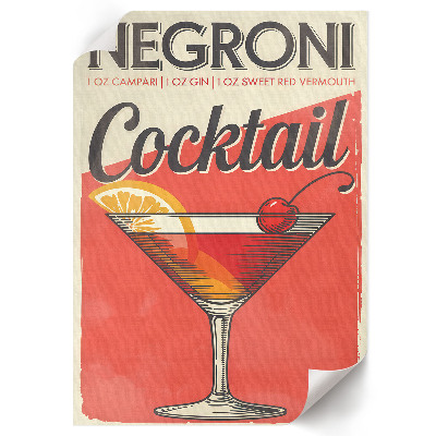 Retro poszter Koktejl Negroni