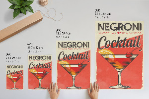 Retro poszter Koktejl Negroni