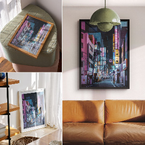 Retro poszter Ulice v Japonsku