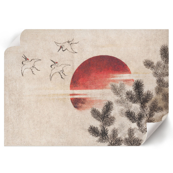 Poszter Ptáci a západ slunce