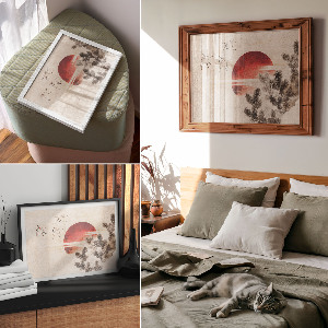 Poszter Ptáci a západ slunce