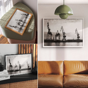 Fali poszter Přístavní jeřáby