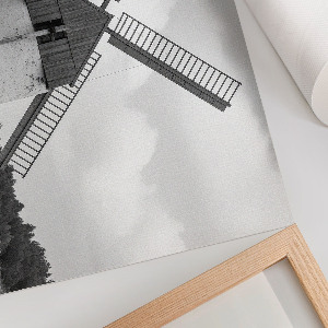 Plakát Větrný mlýn s koňmi