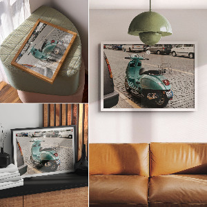 Fali poszter Tyrkysový skútr