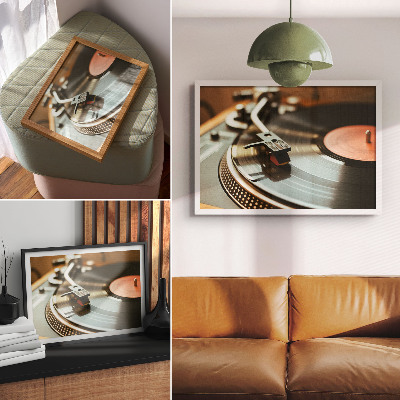 Vinyl lemez mintás fali poszter