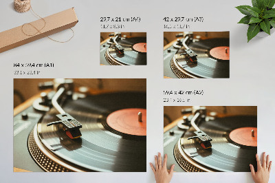 Vinyl lemez mintás fali poszter