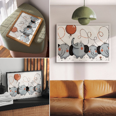 Poszter Ilustrace slonů