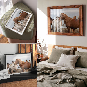 Fali poszter Koně v krajině