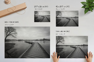 Plakát „Molo a jezero”