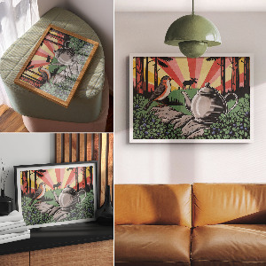 Poszter Kempování v lese