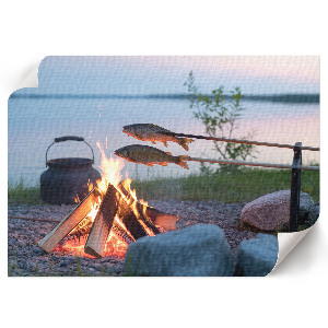 Fali poszter Oheň u jezera
