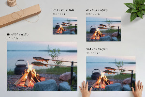 Fali poszter Oheň u jezera