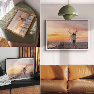 Fali poszter Větrný mlýn na moři