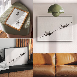 Poszter nyomtatás Černá letadla