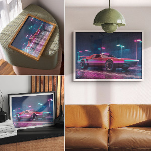 Fali poszter Neonové auto