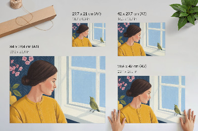 Poszter „Dívka a pták”