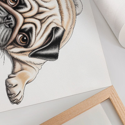 Poszter nyomtatás: mopszos illusztráció