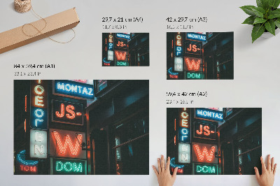 Poszter „Neonová světla ve městě”