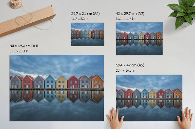 Poszter nyomtatás: Színes házak motívumával