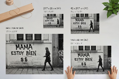 Fali poszter graffiti témájú utcaképpel