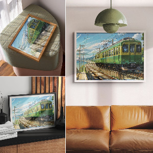 Fali poszter Zelený vlak